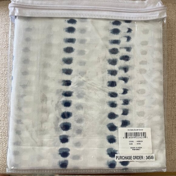 Annie Selke Ink Dots Duvet Cover King - Picture 3 of 3